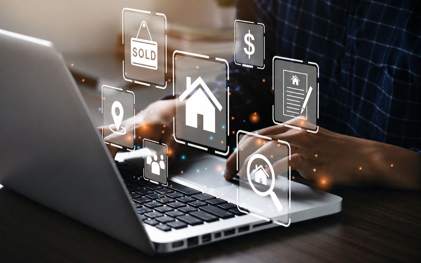 Illustration representing the many facets of investing in real estate.